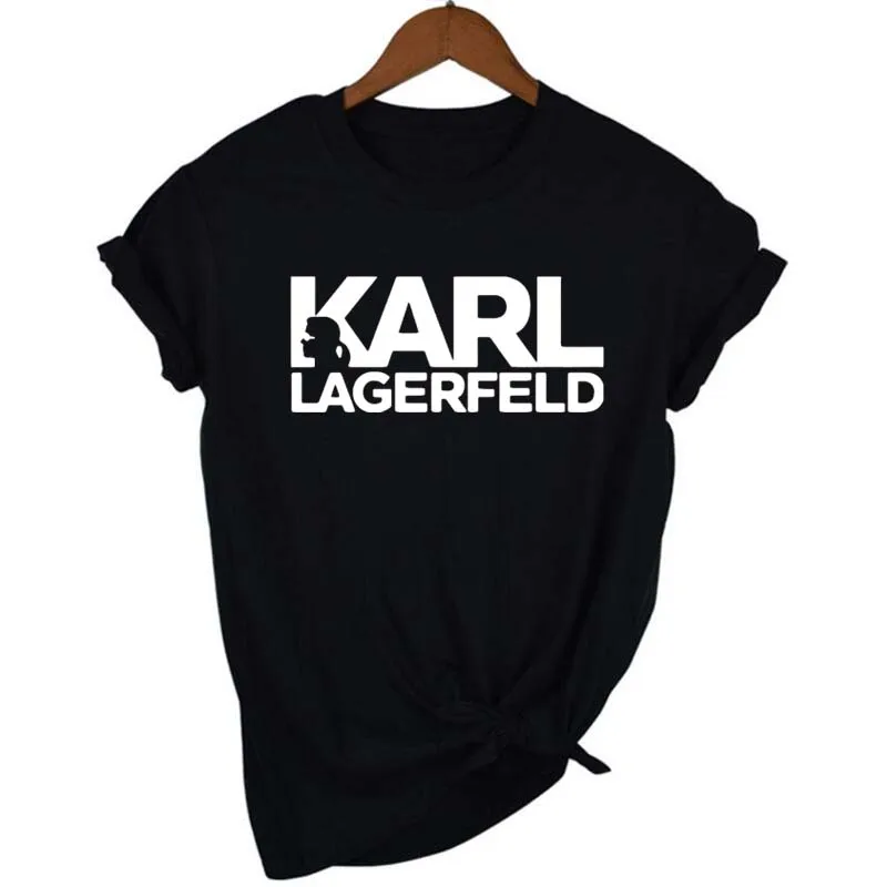 Karl Lagerfeld Футболка с принтом женская модная повседневная футболка коротким