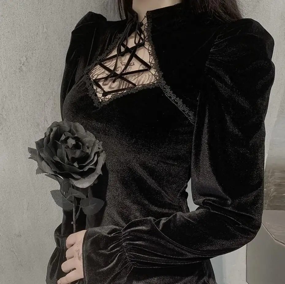 

Mothybot 2021 Retro Palace Improved Cheongsam Dress Female Summer Lace Suede Slim High Waist Little Black Dress