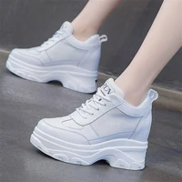 women white cow leather platform wedge fashion sneakers sandals high heels trianer boots punk creepers party casual comfort