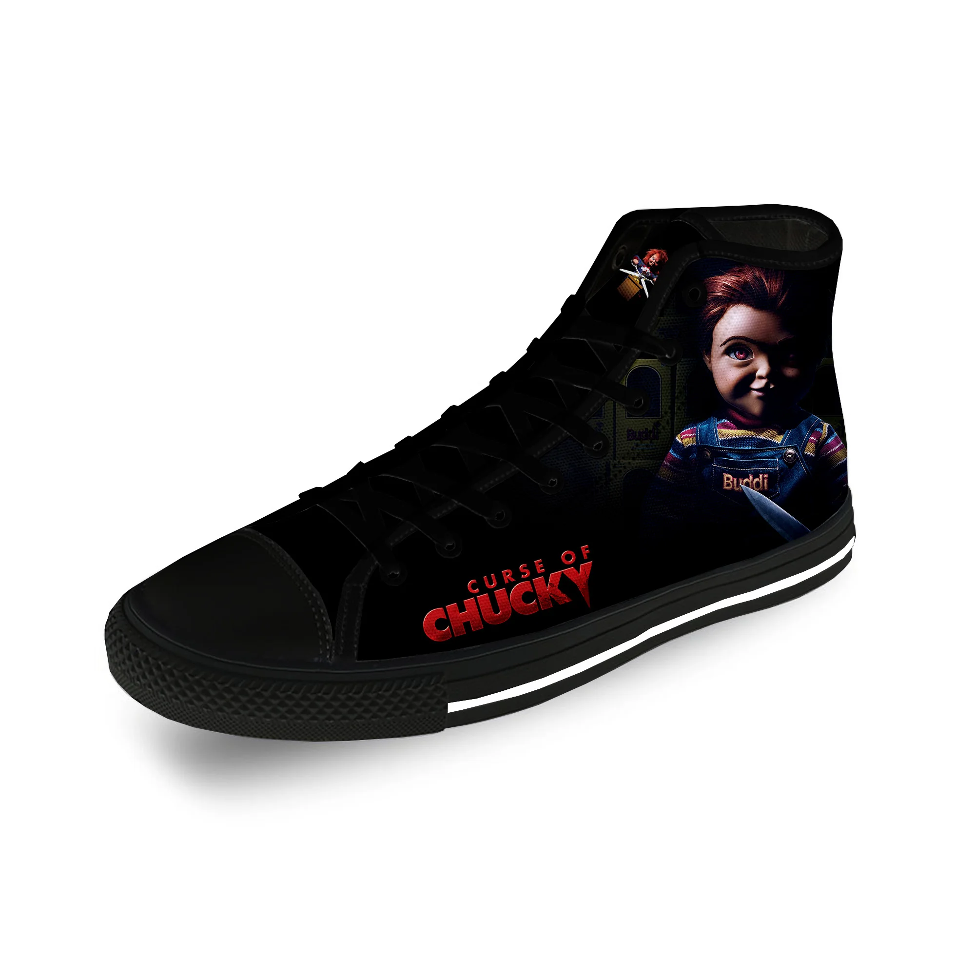 

Movie Horror Childs Play Chucky Casual Cloth Fashion 3D Print High Top Canvas Shoes Men Women Lightweight Breathable Sneakers