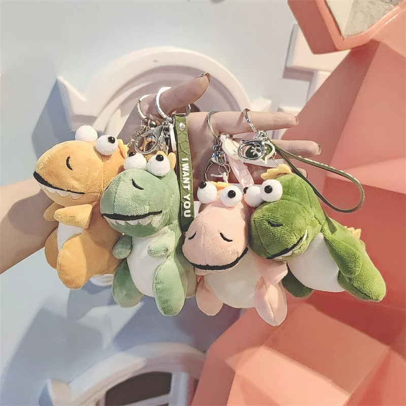 

New style personality fashionable cute cartoon dinosaur doll Couples all-match keychain pendant jewelry accessories wholesale
