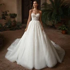 Элегантное милое кружевное свадебное платье, бальное платье, 2022 женское платье принцессы со складками, свадебное платье