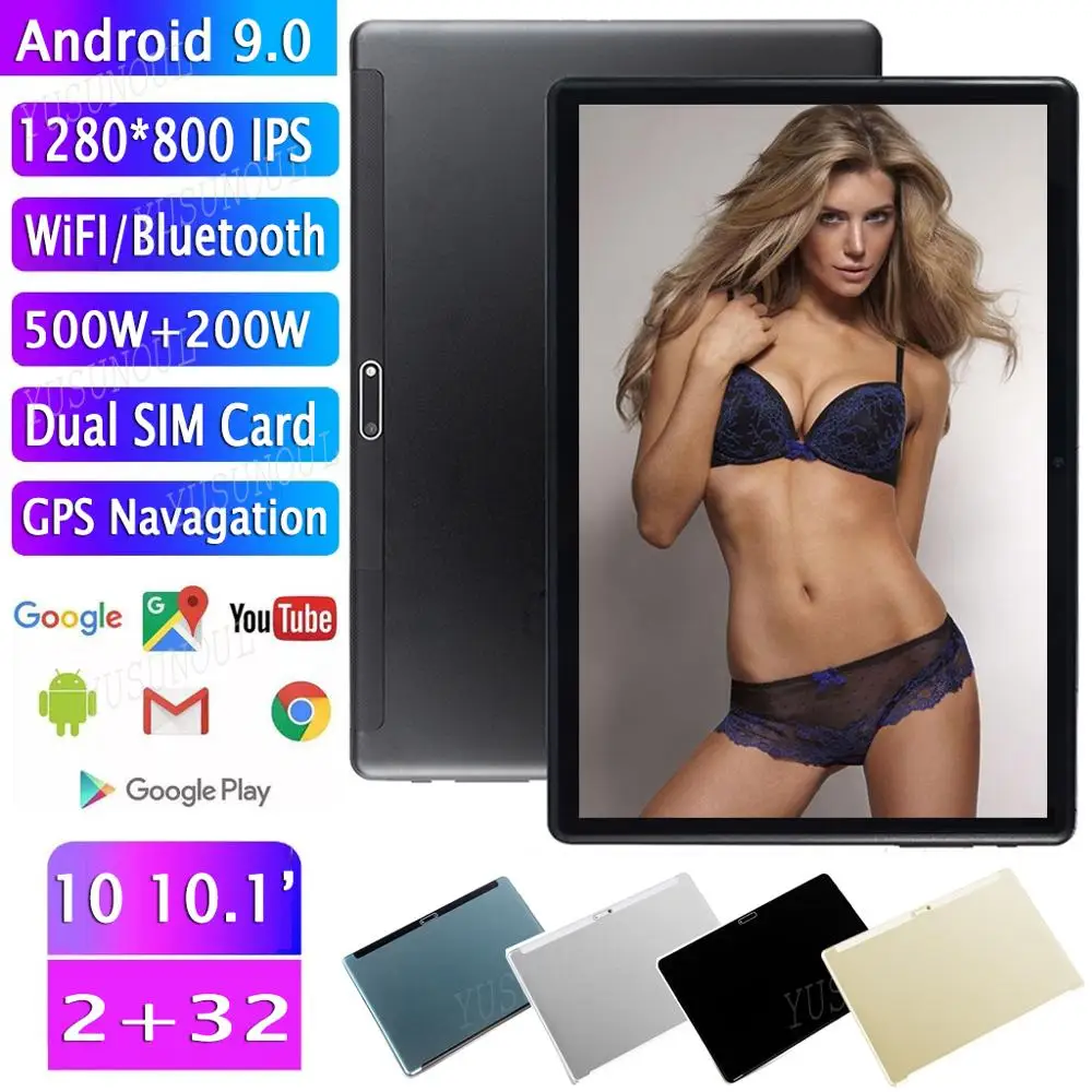 Новый планшетный ПК 10 дюймов Android 9 0 планшеты четырехъядерный Google Play 3g телефонные