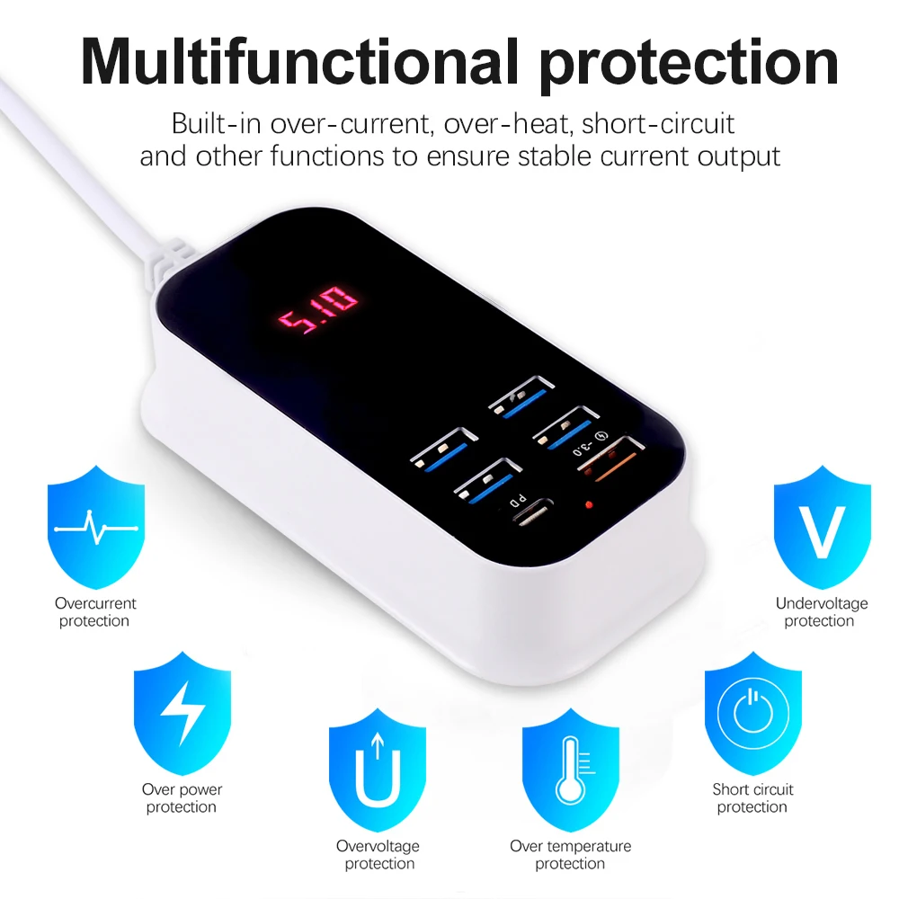Устройство зарядное сетевое с USB-портами и поддержкой быстрой зарядки | Мобильные