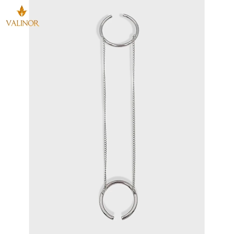 

Простой и модный наборный двойное кольцо женское кольцо 925 пробы серебро DLGB163