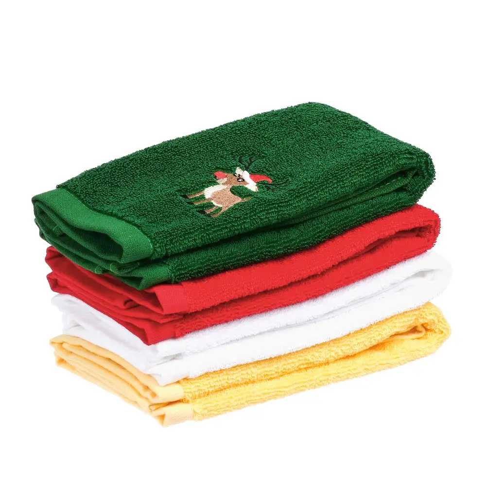 

Decorative Bathroom Design 100% Pure Cotton Christmas Pattern Dish Towels Washcloths Hand Towels