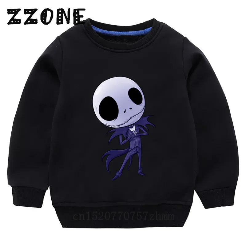 5234B-Black Детские толстовки с капюшоном Детский свитер для хэллоуинтуан с изображением тыквы, короля, Джек Скеллингтон пуловер для малышей Топы, одежда для мальчиков и девочек KYT5234 - Цвет: 5234B-Black