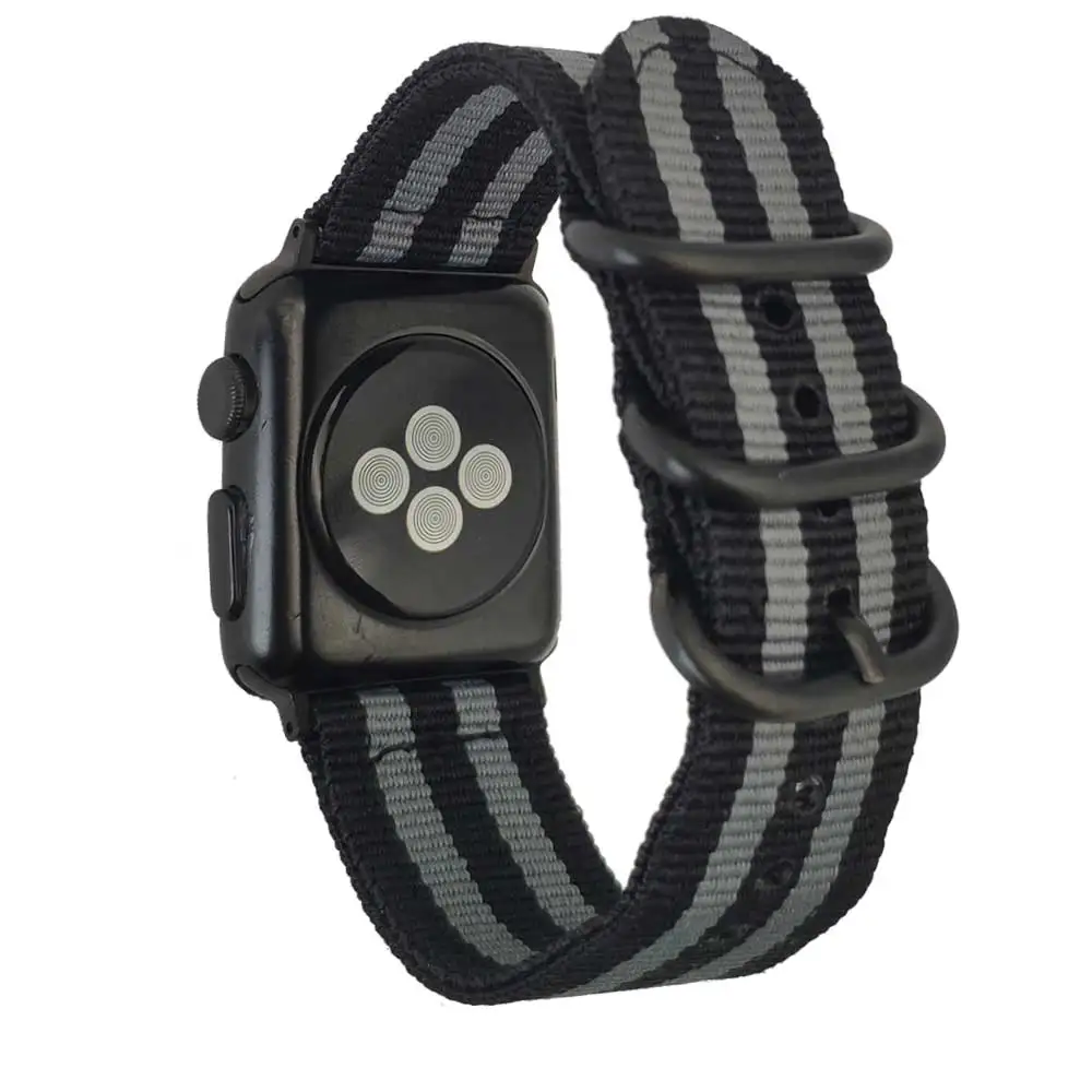 Ремешок нейлоновый для наручных часов Apple Watch band 40 мм 44 se 6 5 4 сменный Браслет 42 38 3/2/1