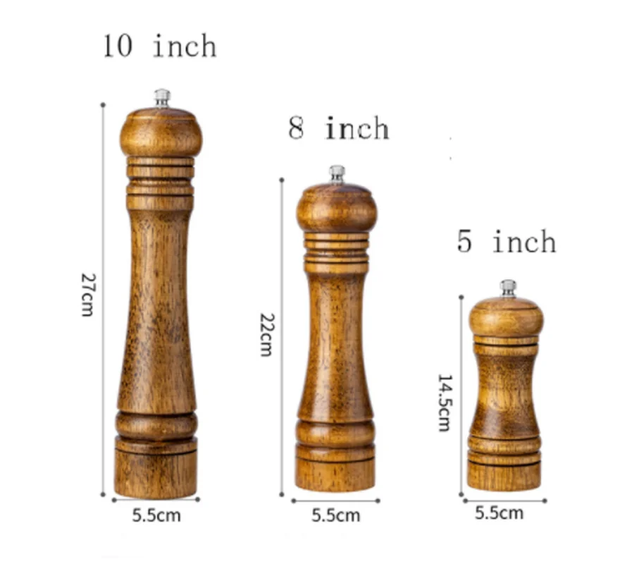 Classical Oak Wood Pepper Spice Mill Grinder Set Handheld Seasoning Mills Ceramic Grinding Core BBQ Tools | Дом и сад