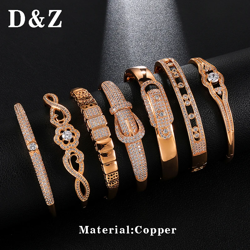 D & Z 7 видов стилей розовое золото медь с микро проложили кубический циркон