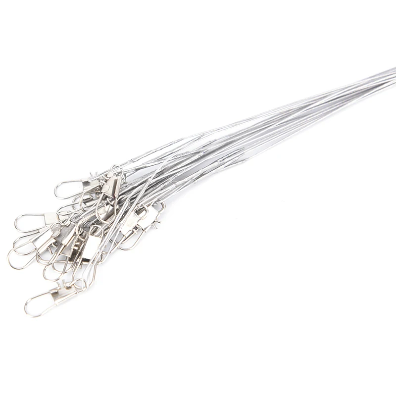 20Pcs 15M/20M/30M Steel Wire Leader With Swivel Fishing Accessory Olta Lead core Leash Line Lua Front gear | Спорт и развлечения