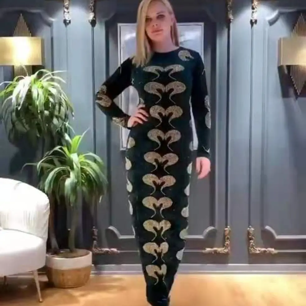 

Женское мусульманское турецкое роскошное длинное платье, блестящее платье Gwon с новейшим дизайном