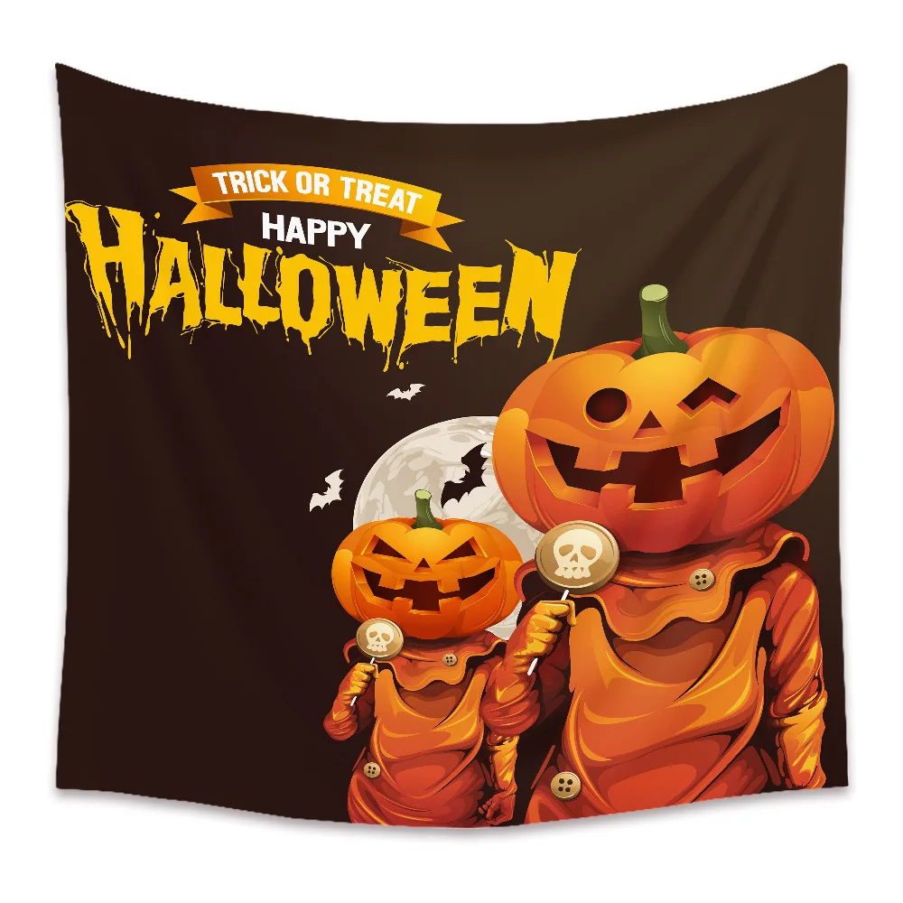 

Halloween Tapestry Poster Blanket Tapestries Skull Skeleton Pumpkin Party Flag Wall Hanging Art Decorative Home Decor XF1046-14