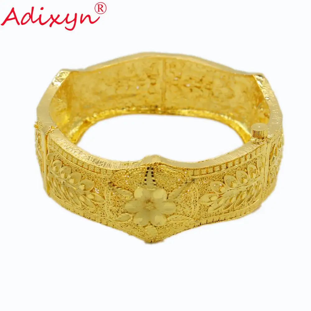 Широкие браслеты Adixyn Дубай для женщин/девочек 24k золото/медные и браслет в