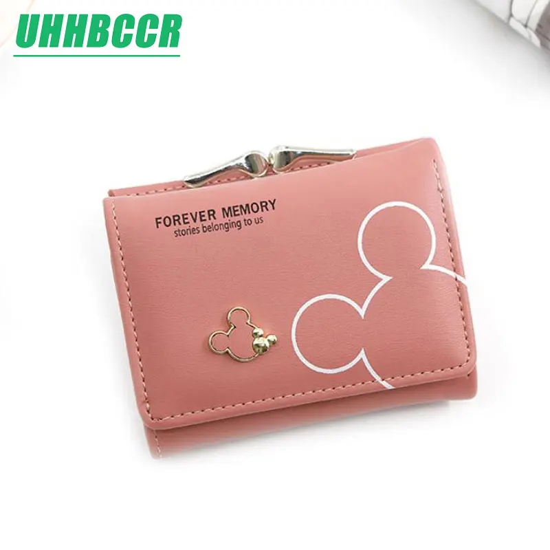 Женский маленький кошелек с рисунком Микки Мауса милый для монет держатель карт