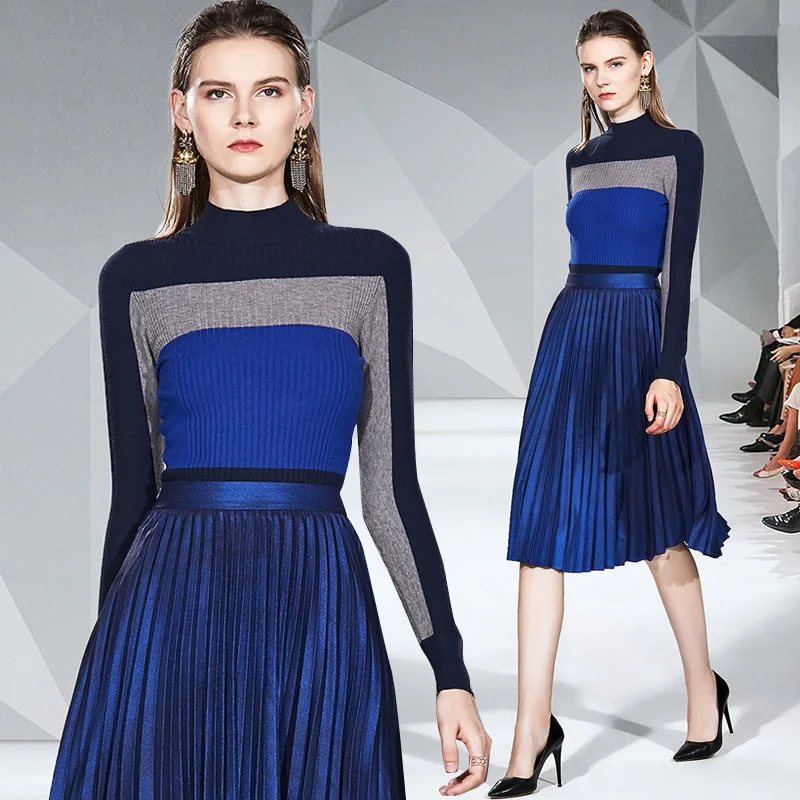 Trytree осенне-зимний комплект из двух предметов Повседневная водолазка вязаный