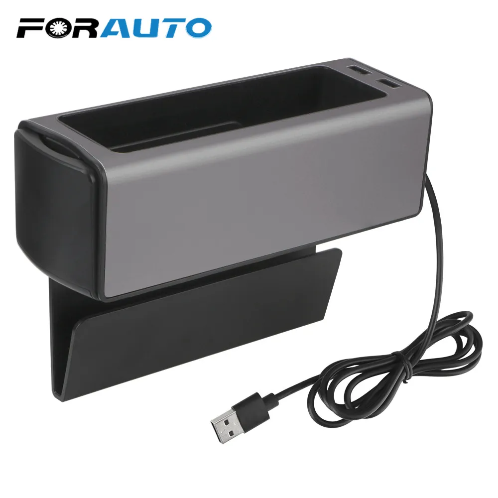 Dual USB Charger Car Accessories Auto Crevice Pocket Organizer Phone Cup Holder Stowing Tidying Seat Gap Storage Box | Автомобили и