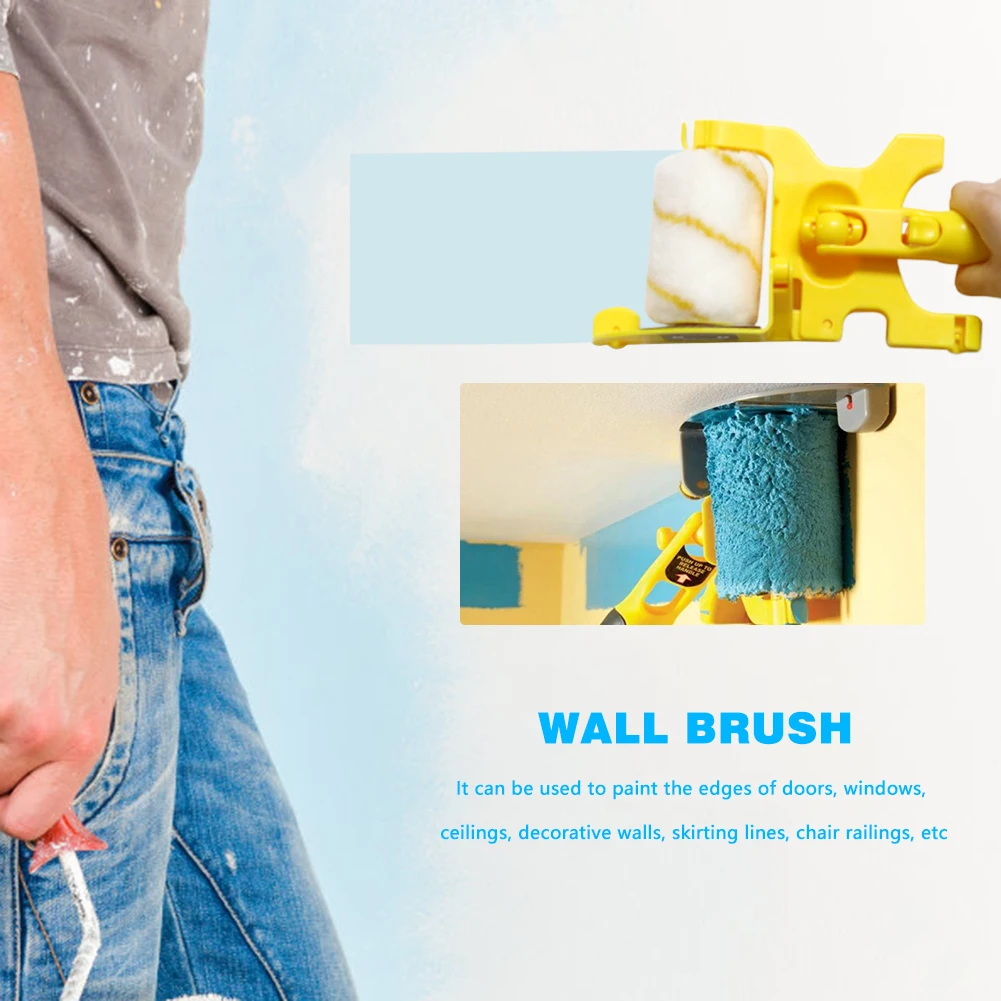 

Clean-Cut Paint Edger Roller Brush Wall Ceiling Baseboard Painting Edging Tool Home Roller Paint Brush for Wall
