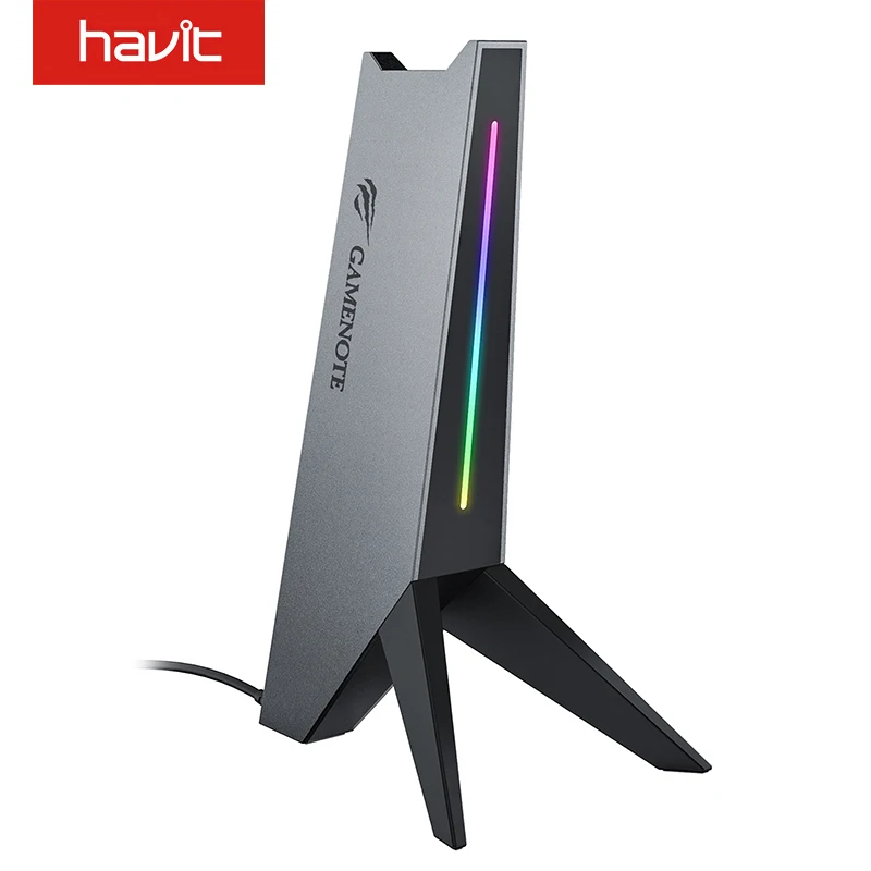 Havit RGB Подставка для наушников с 3 5 мм AUX и двумя портами USB игровой дизайн вешалка
