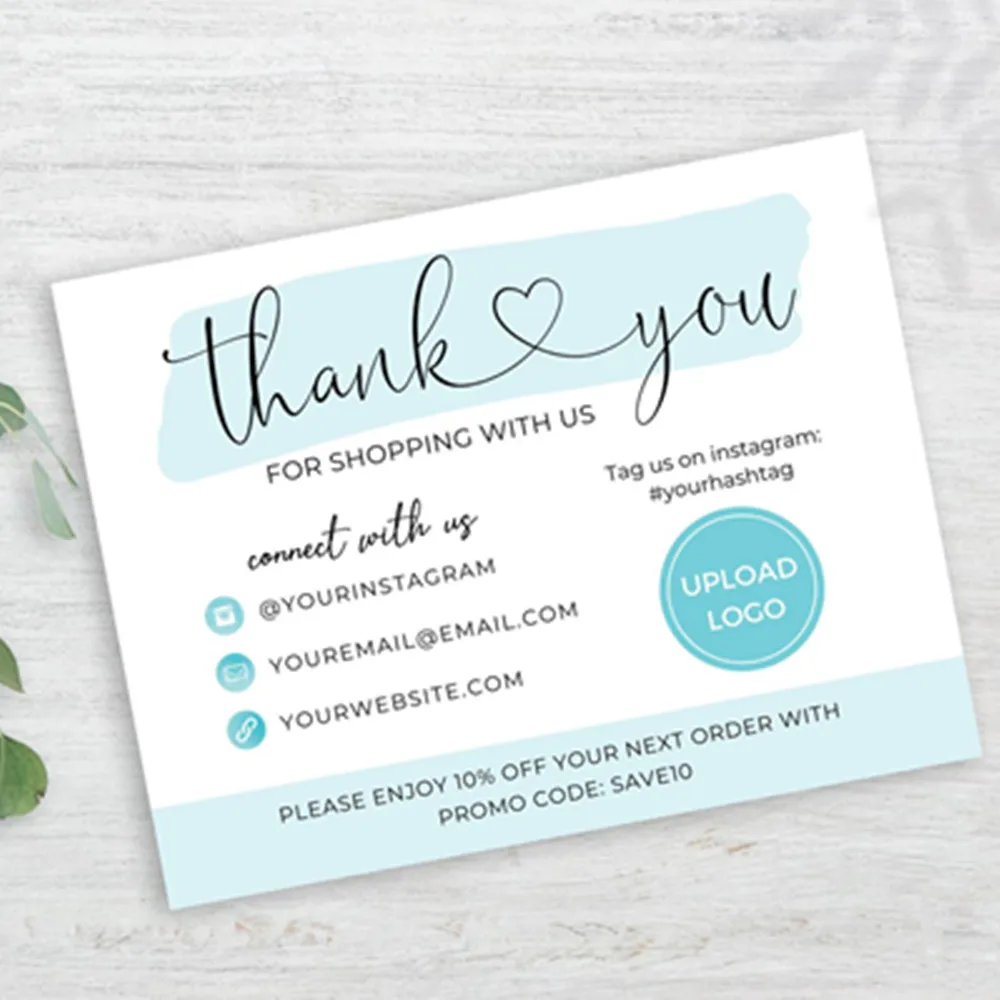 

Personalize Logo Business Name Card，Business Thank You Card , Thank You For Your Purchase ,Custom Text Social Medial Card