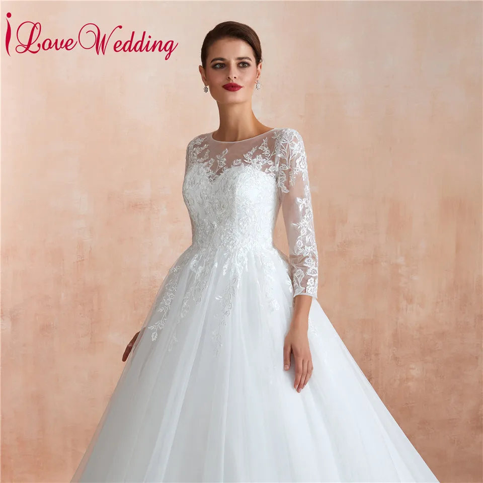 Женское свадебное платье It's yiiya белое мусульманское с длинным рукавом на заказ