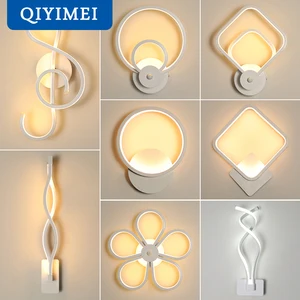 Новые светодиодный светодиодные Настенные светильники для спальни, прикроватные светильники для помещений Penteadeira, белый, черный бра, алюминиевый коридор, украшение