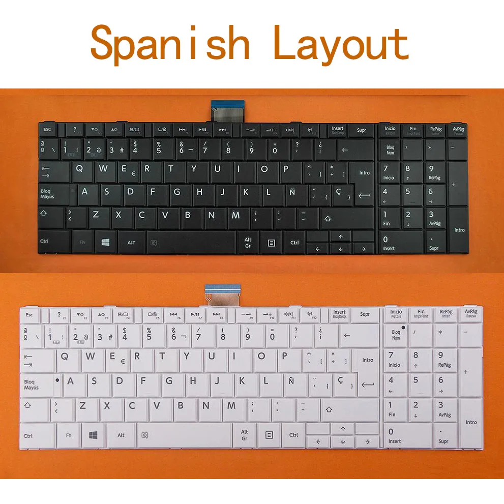 

SP Spanish New Keyboard for Toshiba Satellite S850 S850D S855 S855D S870 S870D S875 S875D S950 S955 S950D S955D Laptop White