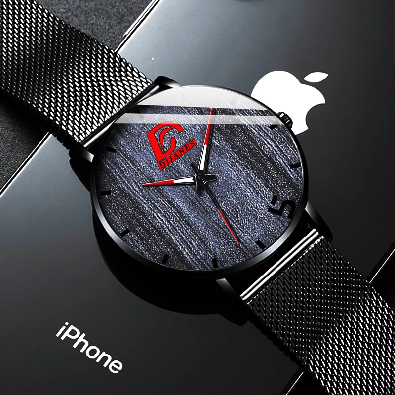 

Reloj hombre 2021 Mode Uhren мужские часы Ретро ультра Dunne Edelstahl сетчатые мужские часы