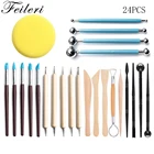 24 шт. инструменты для полимерной глины набор для скульптурирования глины сглаживающая восковая Резьба Керамика моделирующие резьбовые инструменты сделай сам