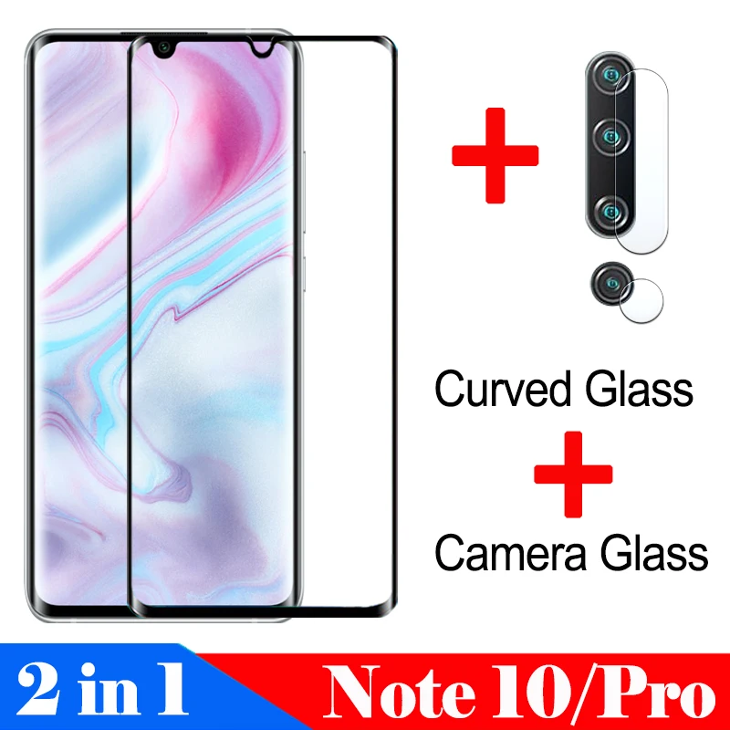 2 в 1 для Xiaomi Mi Note 10 Pro стекло Note10 Note10pro бронированный ksiomi xiaomei xiami not 10pro gla с защитой