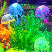 6pcs artificial aquarium jellyfish ornament decor glowing effect fish tank decoration aquatic pet supplies fish tank accessories