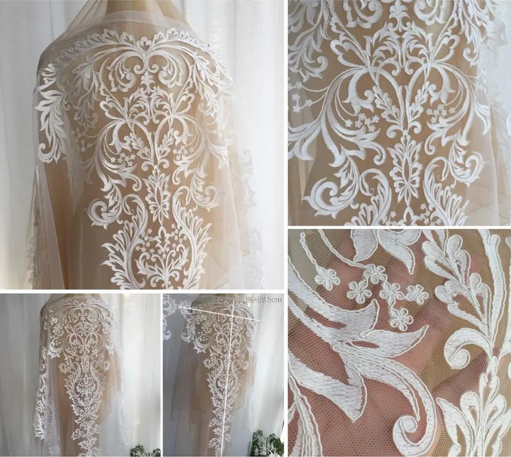 

Кружевная аппликация для свадебного платья, 96 х59 см