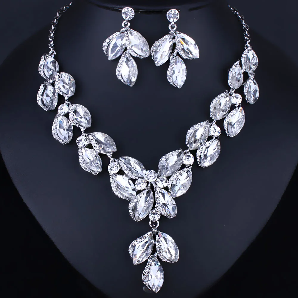 Свадебные украшения FARLENA в форме листа разноцветное ожерелье из хрустального