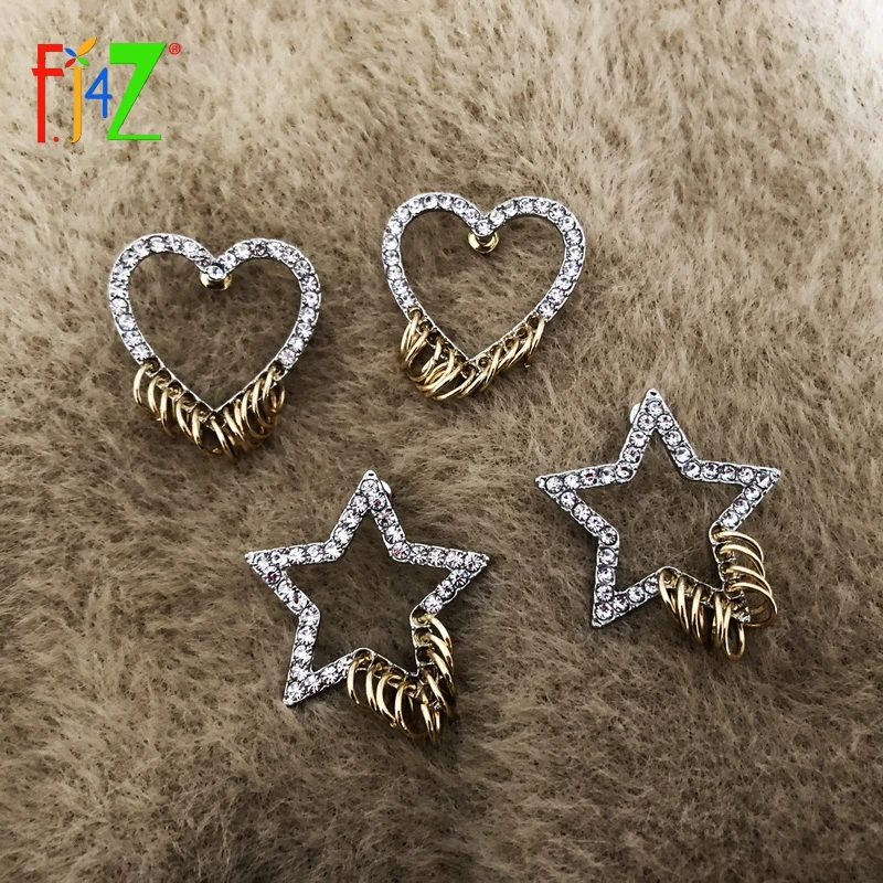 

F.J4Z New Earrings for Women Big Stud Earrings Sparkling Rhinestone Gold Charms Party Earring Jewelry Dropship