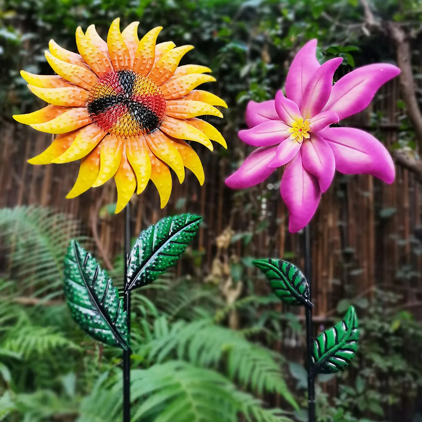 

Summer Outdoor Lawn Sun Flower Windmill Garden Rotating Windmill Stakes Family Holiday Party Decoration #W