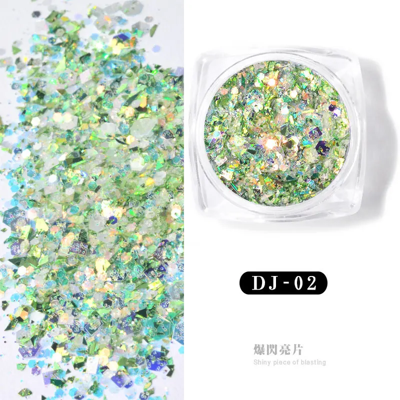 1 шт. Блестящий Порошок для ногтей пигмент DIY чешуйчатый Дизайн украшения