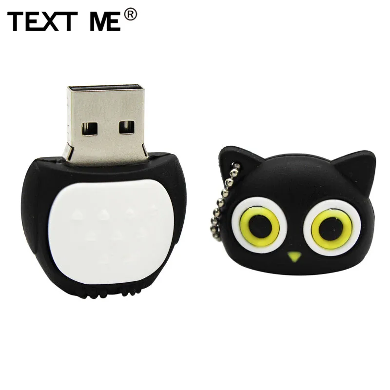 Usb флеш накопитель TEXT ME cartoon pendrive черный розовый синий коричневый с рисунком совы