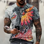 Мужская летняя футболка с коротким рукавом, с абстрактным принтом