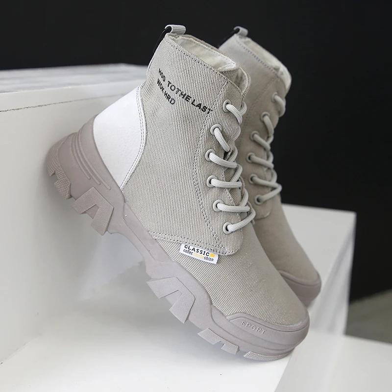 

2019 Fashion High Top Sneakers Canvas Shoes Women Casual Shoes White Flat Female Basket Lace Up Solid Trainers Chaussure