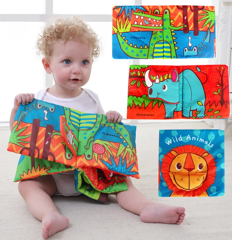 1 шт. детские мягкие книги игрушки милые животные стиль младенческой раннего