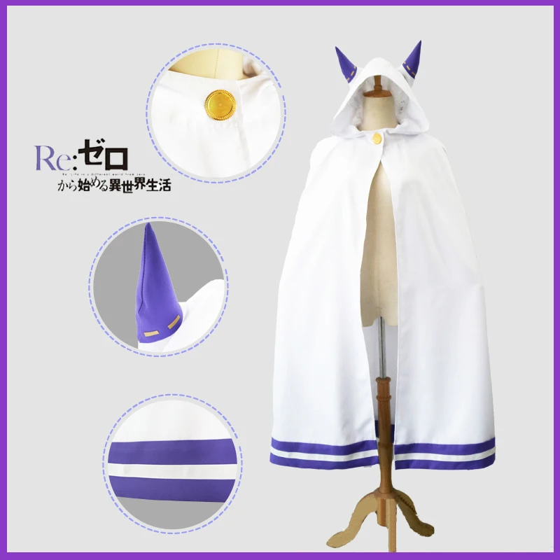 

10pcs/Set Emilia Dress Re Zero Cosplay Sets Wig Women Cosplay Dress Emilia Cosplay costume Anime Cosplay Party Halloween Party