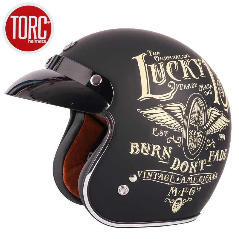 

TORC T50 retro moto helmet casco capacetes torc Vintage open face atv motorcycle helmets shield DOT Certifiated M L XL XXL