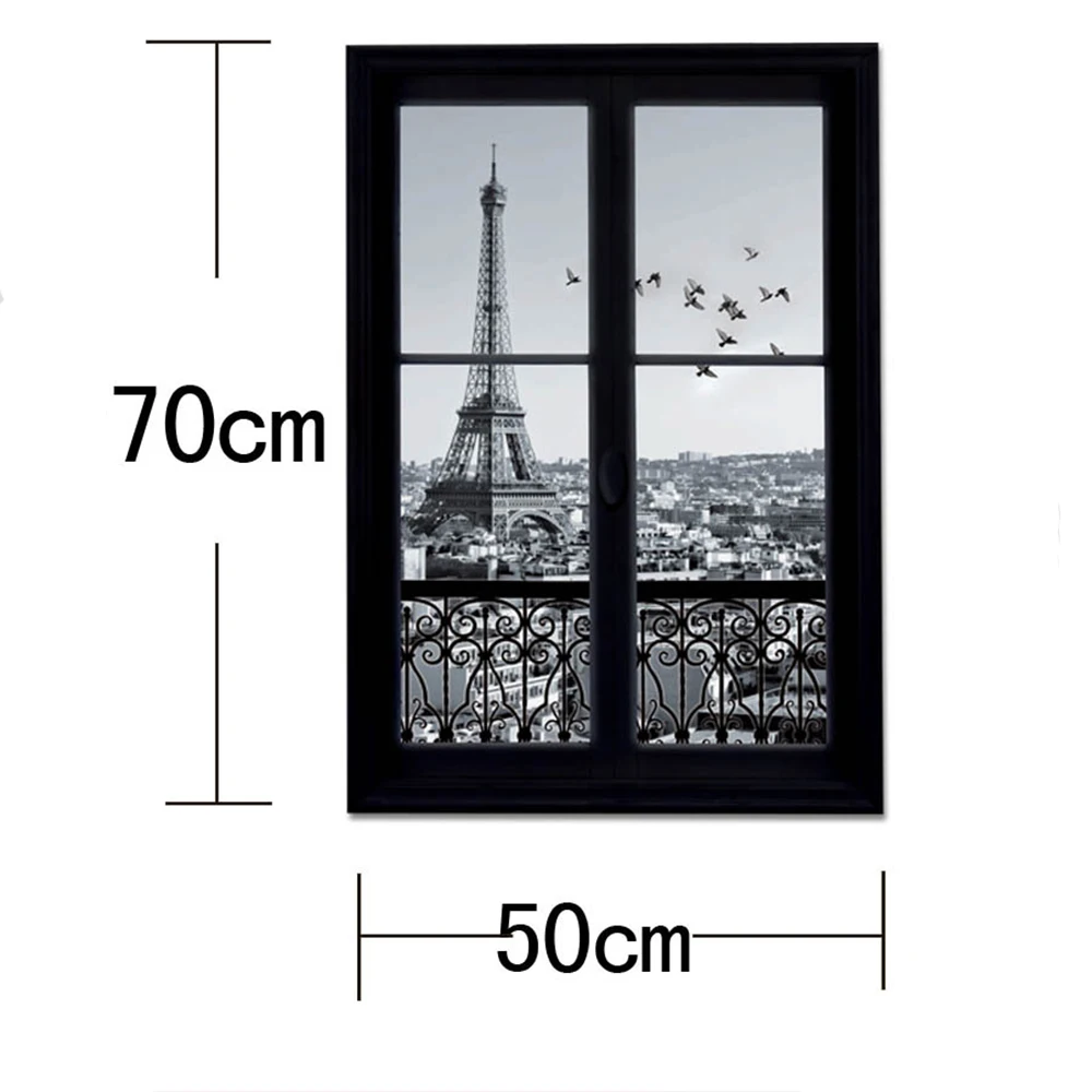 Настенные 3d наклейки в виде башни Съемные Наклейки на стены окна предметы