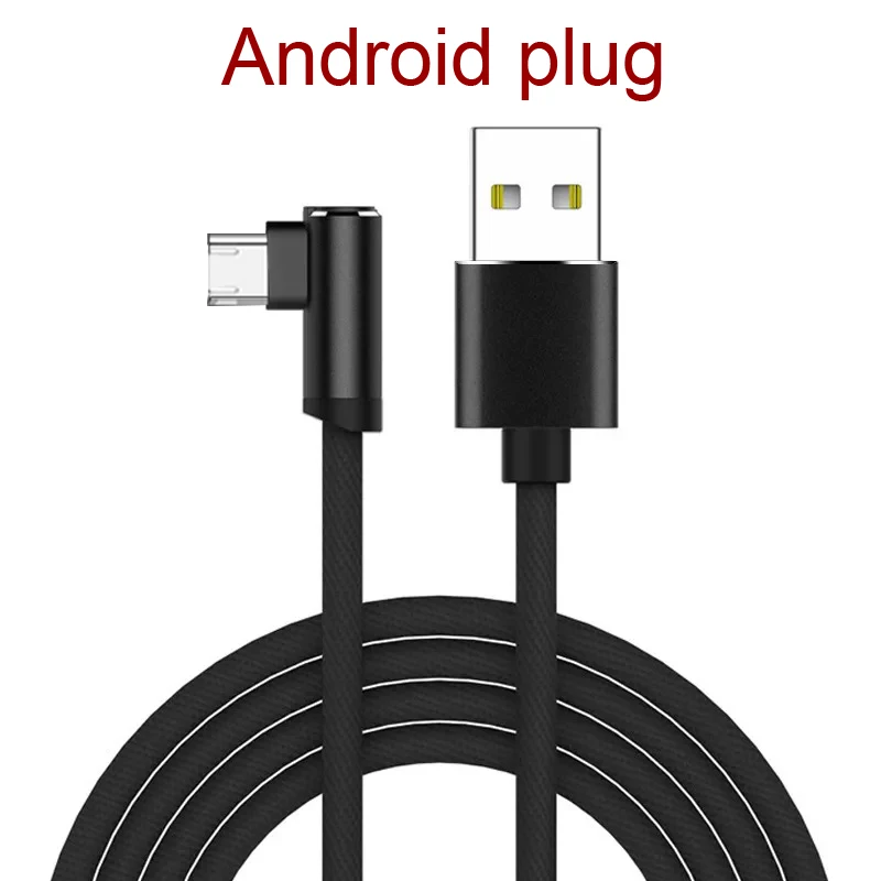 black Android plug Прямоугольный разъем для быстрой зарядки и передачи данных - Цвет: black Android plug