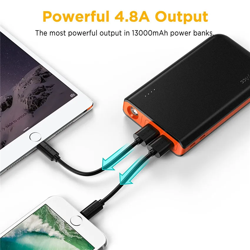 EasyAcc 13000mAh внешний аккумулятор зарядное устройство портативное повербанк с
