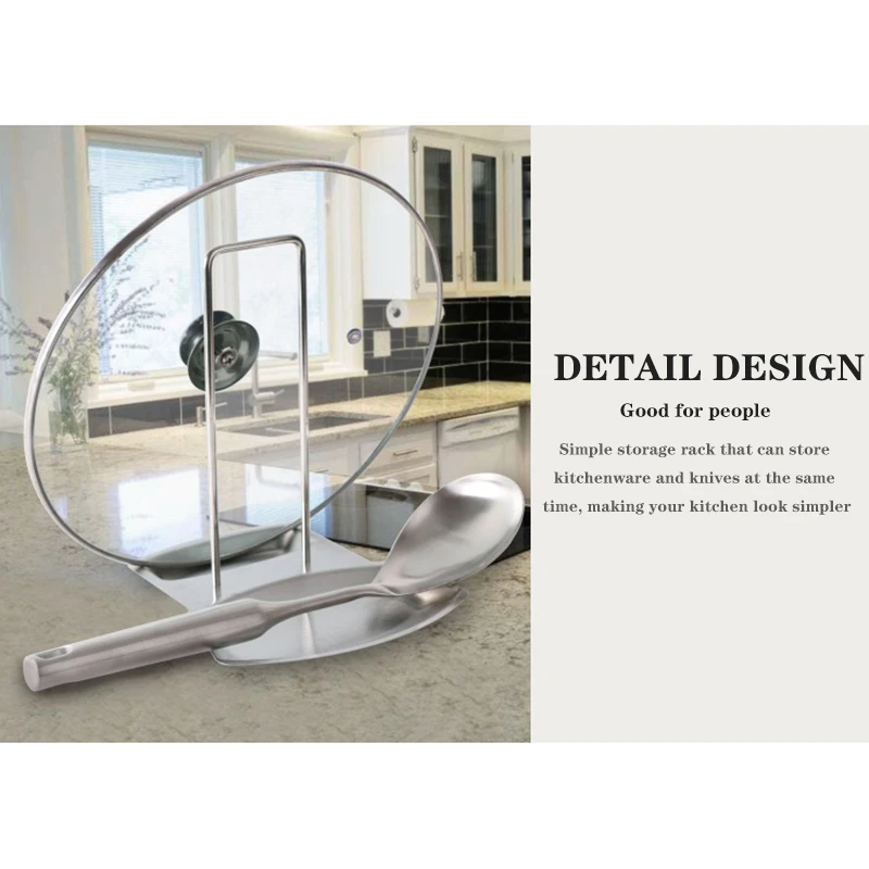 Крышка кастрюли стеллаж для выставки товаров Нержавеющая сталь Подставка ложки