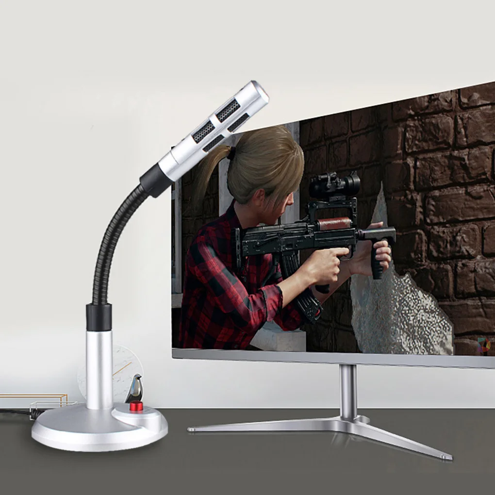 Универсальный конденсаторный USB микрофон для компьютера ноутбука с гибкой