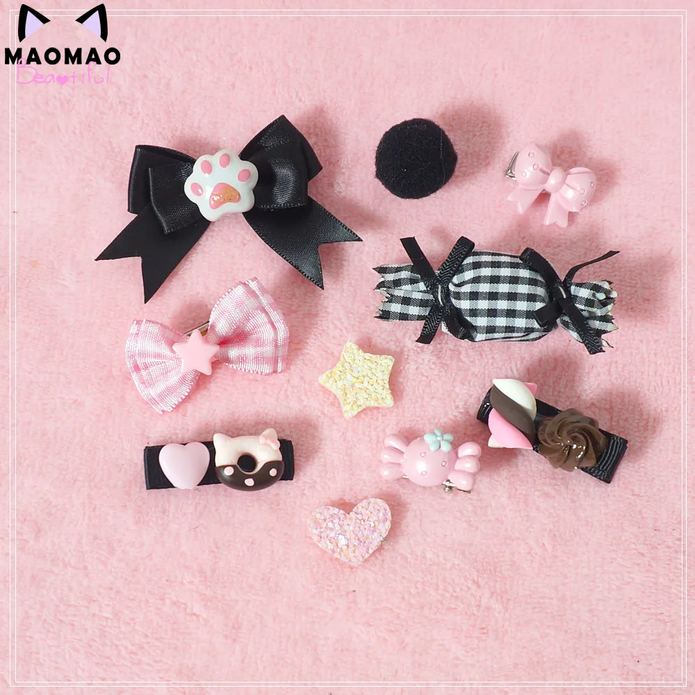 Ручная работа милые красные заколки в форме кошки Ba милая маленькая мама черная