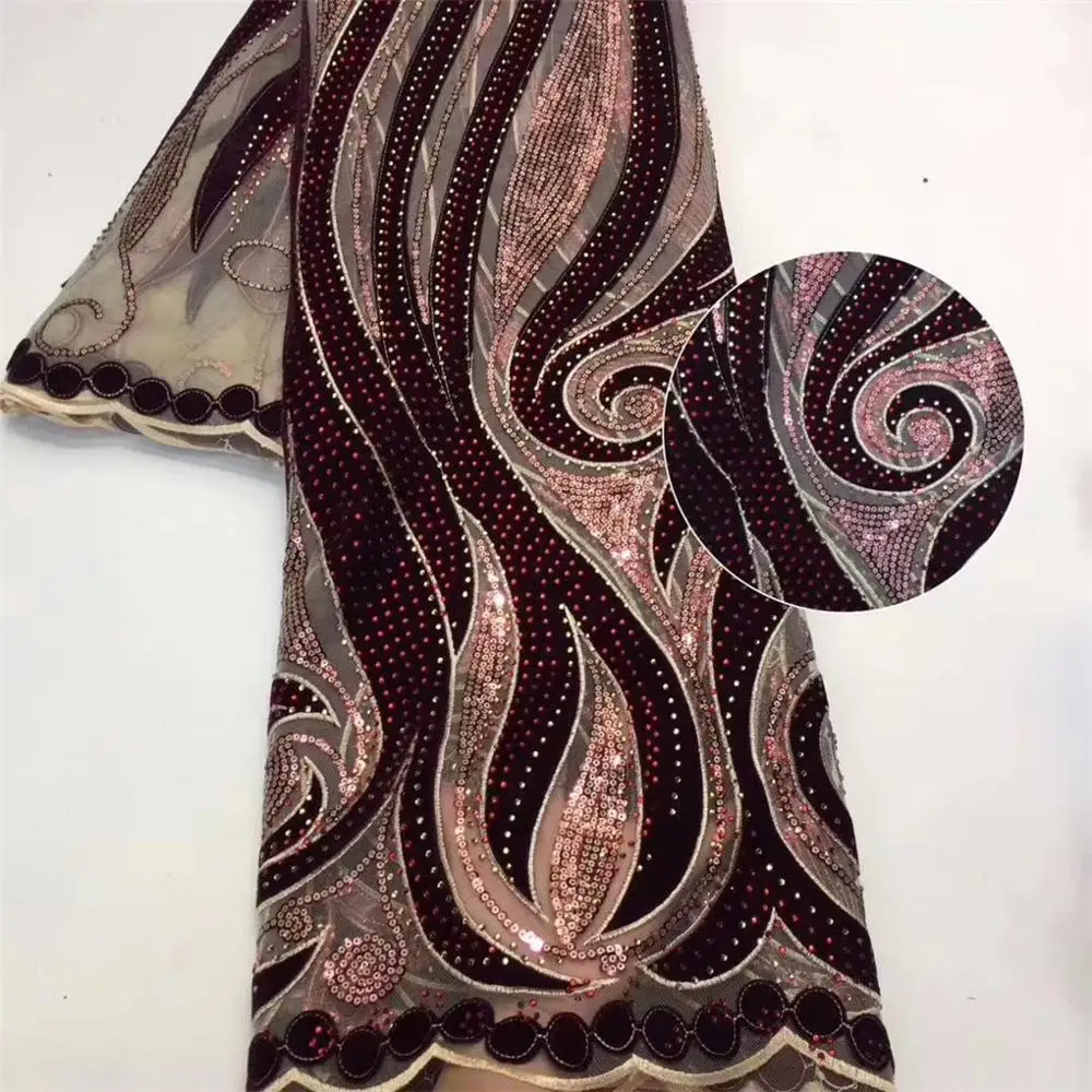 Новое поступление 2020 бархатные кружевные ткани африканская нигерийская модель