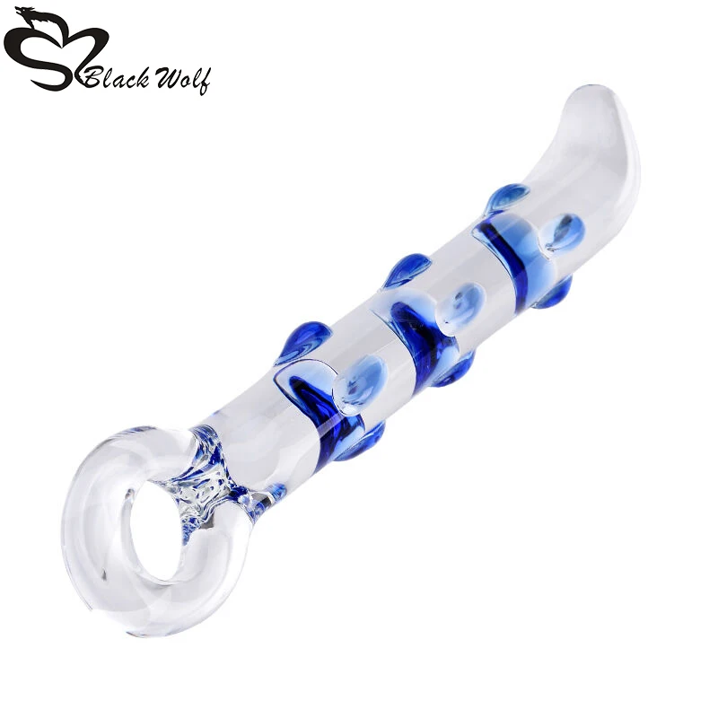 Черный волк 18*2 см кристально голубой узор дилдо пенис огромные Реалистичные